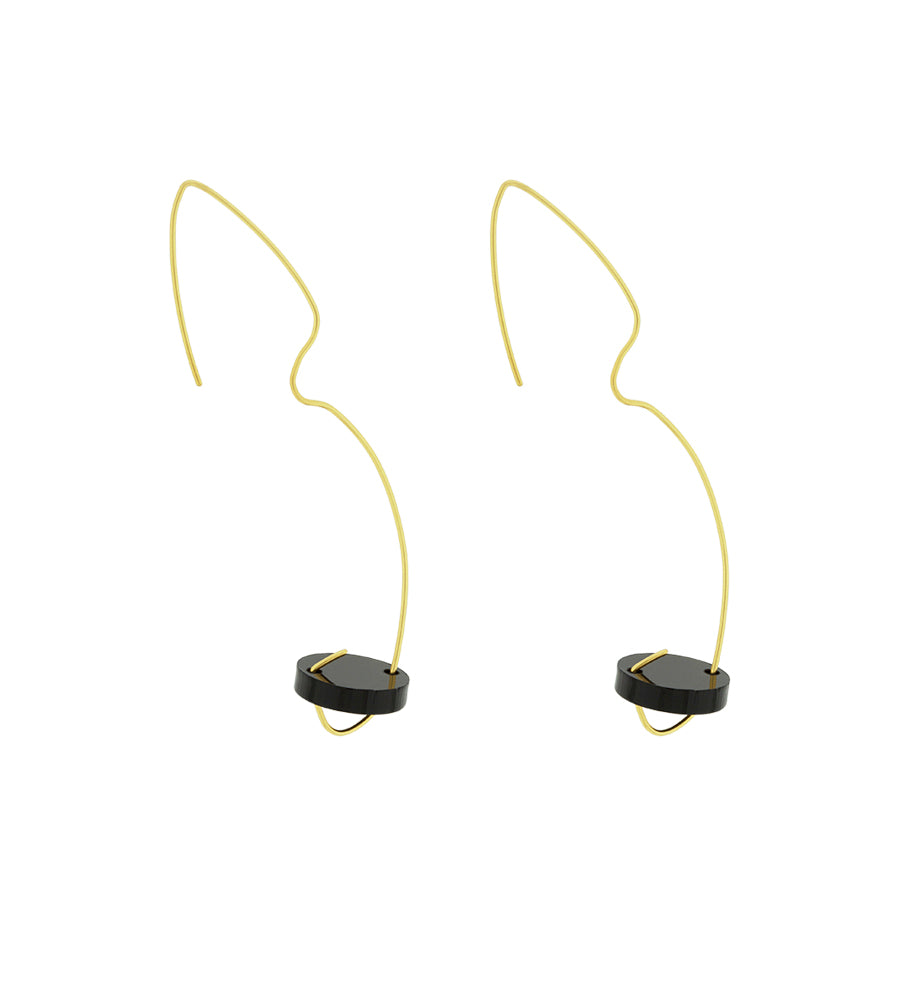 Acrylic golden earring flat circule