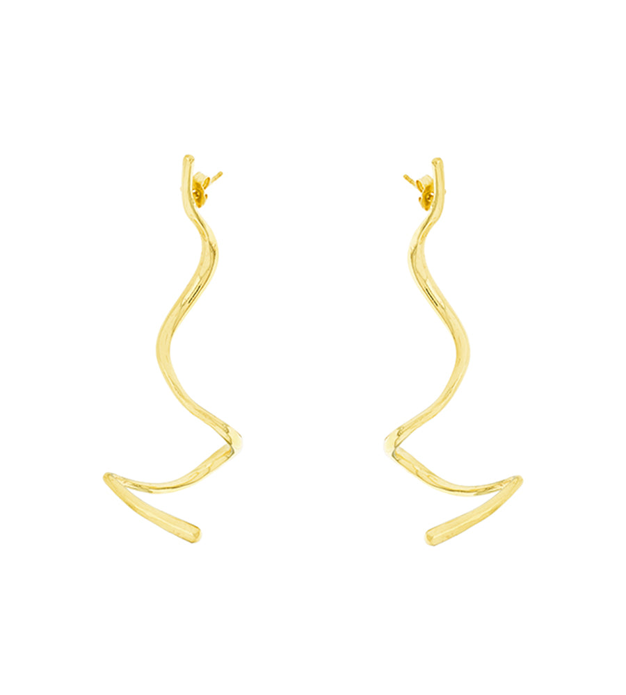 Parabola double earring gold